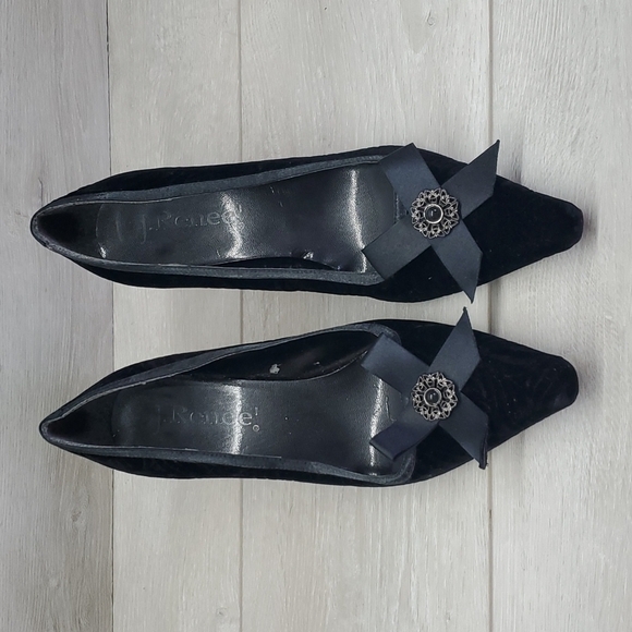 J.Renee Womens Velvet Dress Shoes Y2K sz 8.5W - Picture 3 of 13